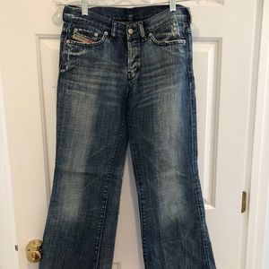 Women's Diesel Jeans, Flare Bootcut Distressed - Size 28